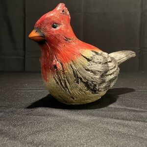 Red and Gray Bird Figurine